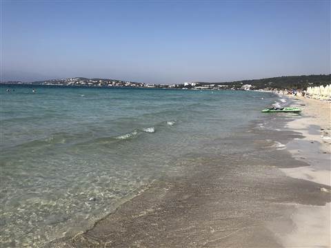 Çeşme Ilıca plajı, turkuaz deniz